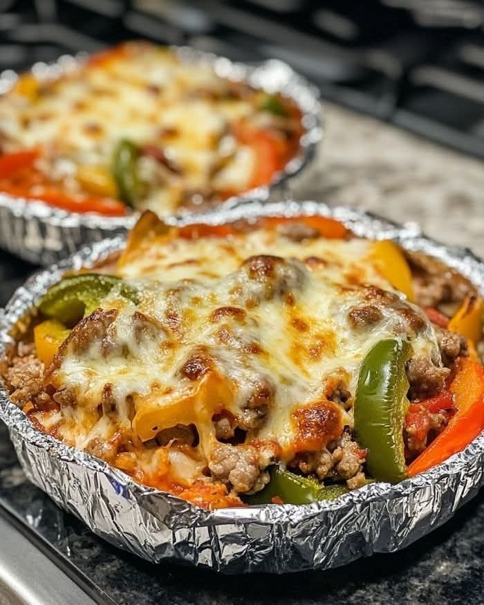 🌶️ Cheesy Stuffed Bell Pepper Foil Packets 555733807_2244077549445426_6105466667751254925_n