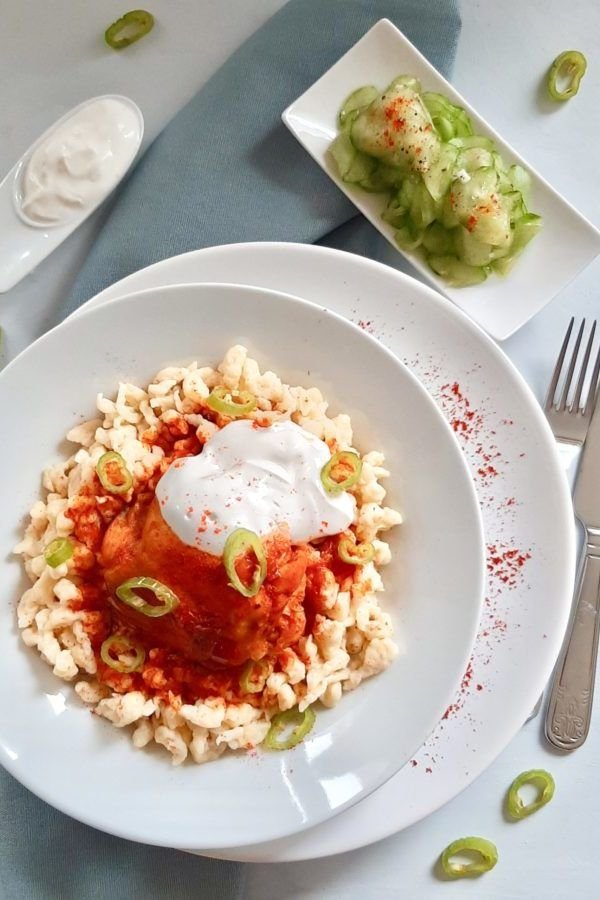 Hungarian chicken paprika with spaetzleðŸ‡ðŸ‡º 592031bf62c29f64c6585efe1499f4e9