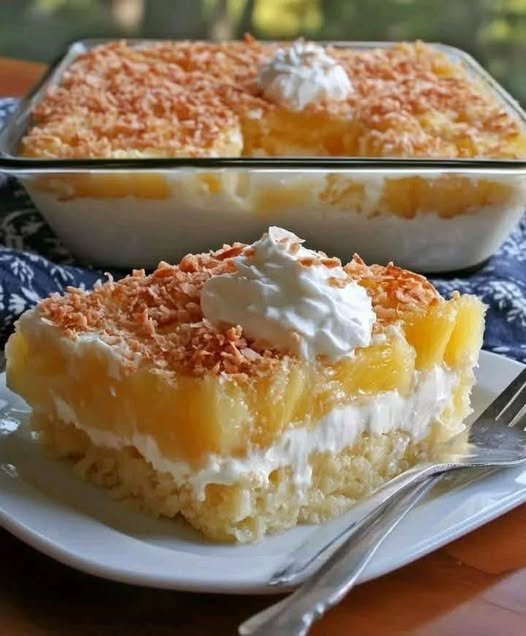 🍍 Pineapple Coconut Delight: The Ultimate No-Bake Tropical Dessert! 🥥 571313799_1504403757536348_5836372333463924309_n