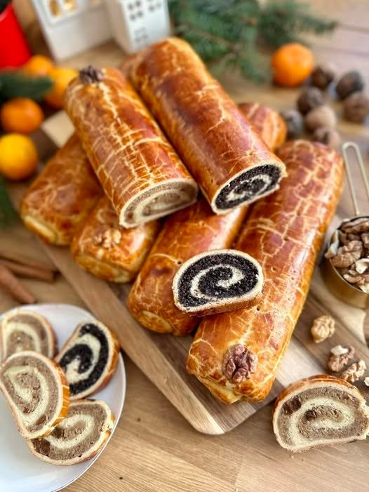 Hungarian Beigli β Walnut & Poppy Seed Roll Cake (Bejgli) 699432453_122241255680311742_488376784552600383_n